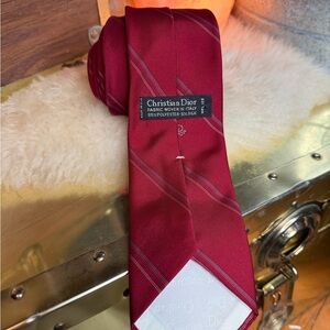 Christian Dior Vintage Maroon Silk Blend Tie